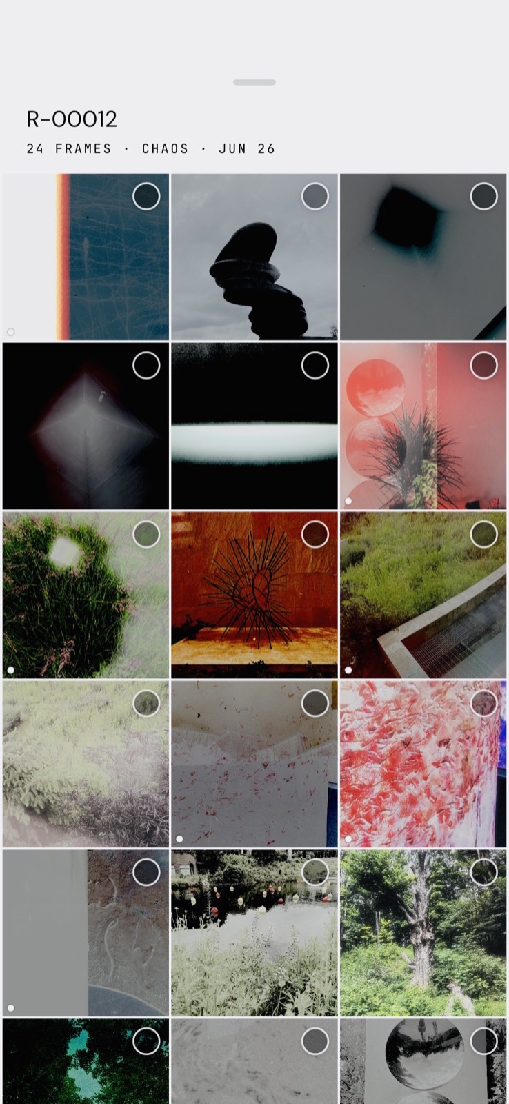Rewind app — contact sheet
